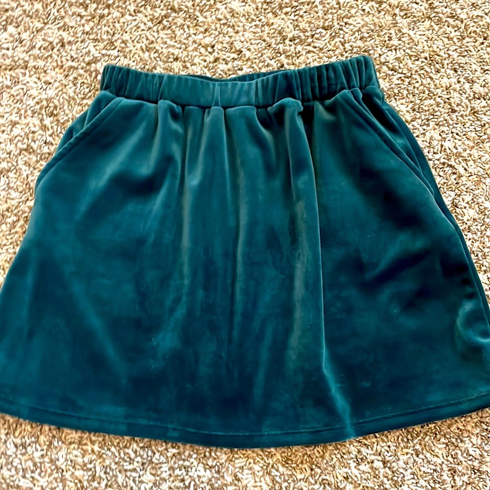 Copper Key Green Velvet Skirt size S